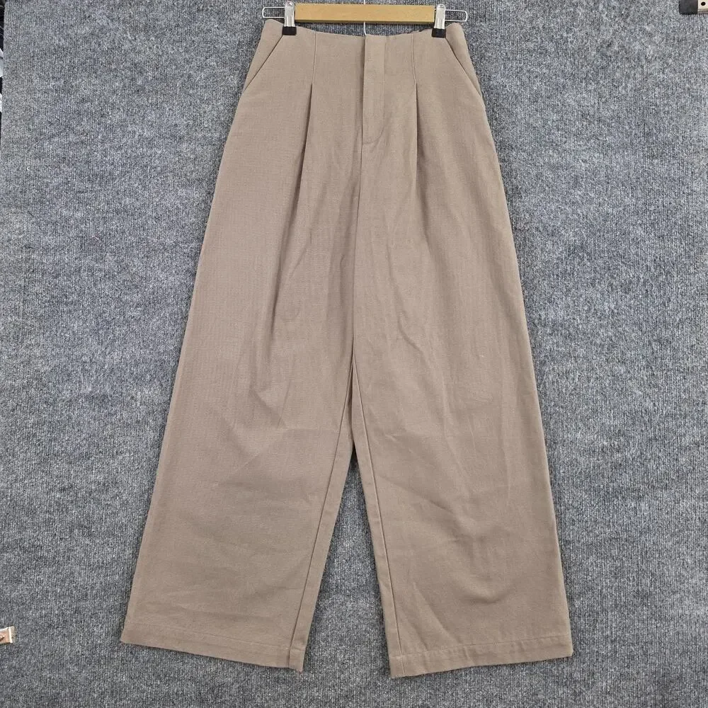 Alo Yoga Pants Small Main Character High Waist Wide Leg Trouser in Light Cocoa